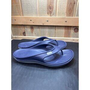 Crocs Mens Navy Blue Flip Flops Size M12 Comfortable Lightweight Casual Sandals